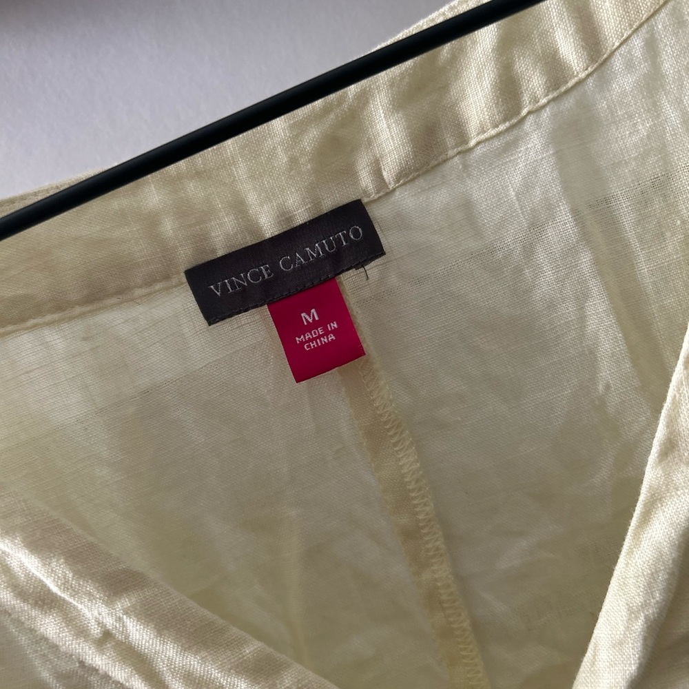 Vince Camuto Light Yellow Tie-Front Blouse - Picture 4 of 4